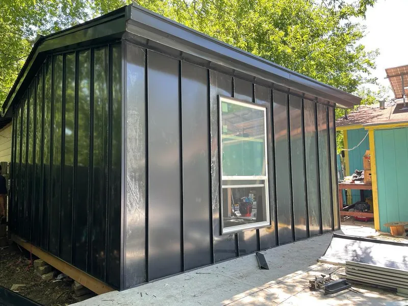 Black standing seam metal wall panels for Metal Roof Installation in Johnston